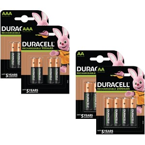 Pack de 16 Duracell Pre-Charged AA & AAA