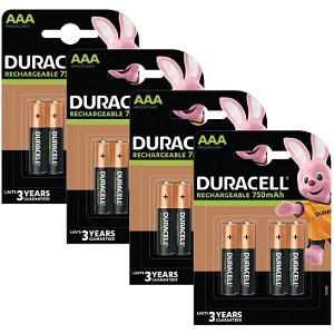 Duracell AAA 750mAh Rechargeable 16 Paq