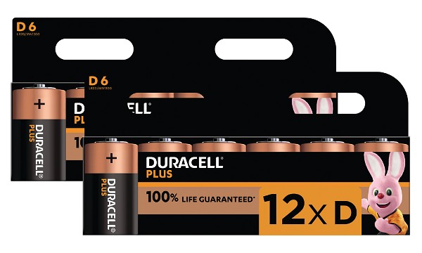 Duracell Plus Power tipo D (paquete de 12)