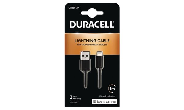 Cable Duracell USB-A a Lightning de 1 metro
