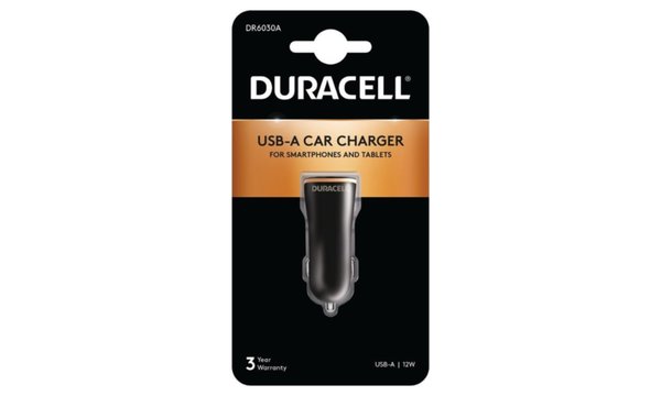 Duracell 12W Single USB-A In-Car Charger