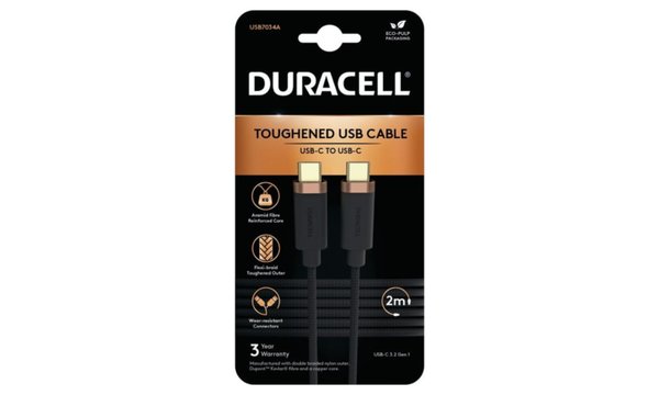 Cable Duracell de 2 m USB-C rápido a USB-C